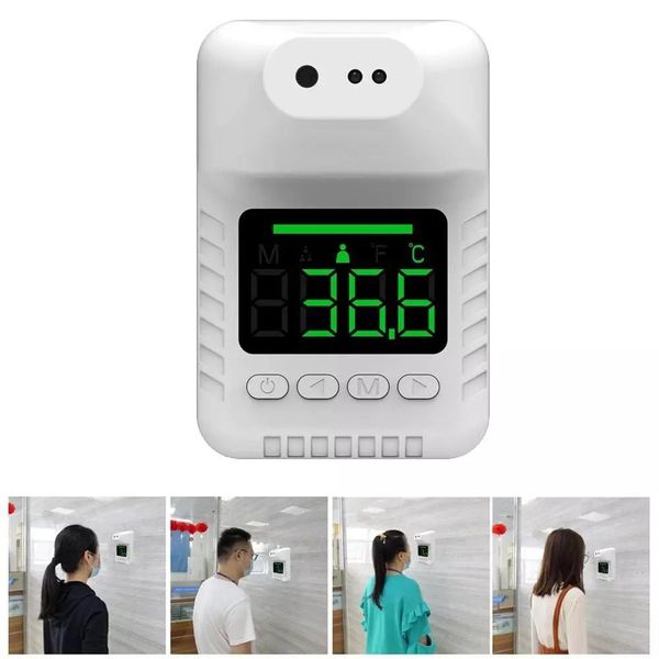 

k3x non-contact infrared thermometer digital human body temperature sensor laser device with fever alarm wall mounted thermometer