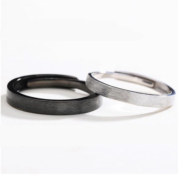 

Black White Love Statement Promise Distance Polished Finish Matching Band Rings For Couples Boyfriend Girlfriend Wedding, Slivery;golden