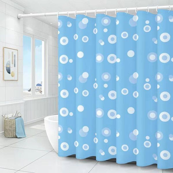 

shower curtains blue dream circle pattern curtain thick polyester bathroom waterproof