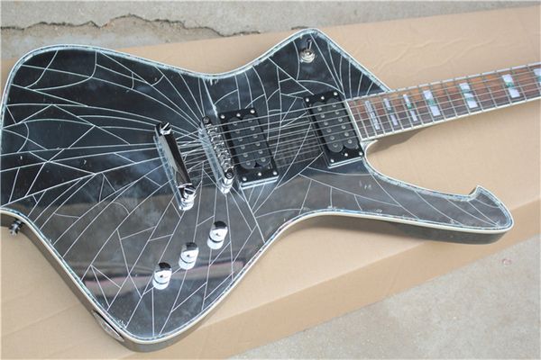 

unique body shape with mirror puple color 6 strings guitar