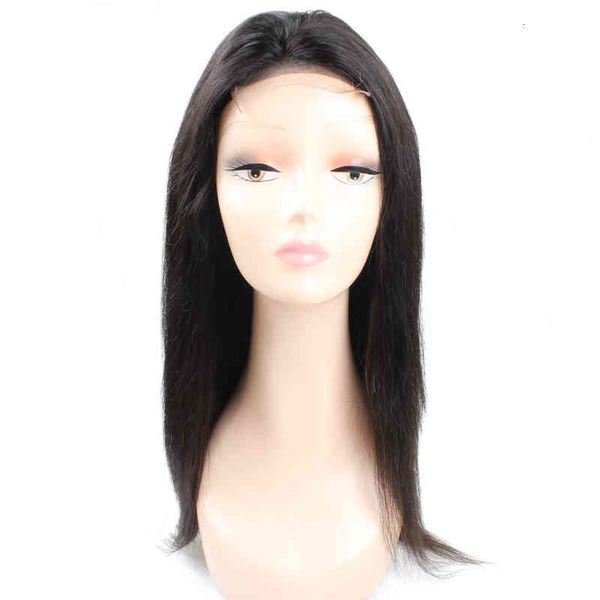 

brazilian straight human 4*4 lace front wigs for black women 10-24 inch peruvian hair, Black;brown