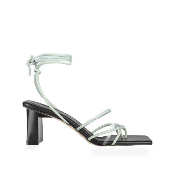 

sandals green heel lace-up, Black