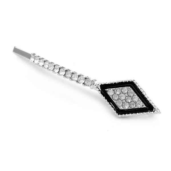 

hair clips & barrettes fashion black drip oil pins clip crystal rhinestone women's wedding accessories headwear hairgrips 1pcs, Golden;silver