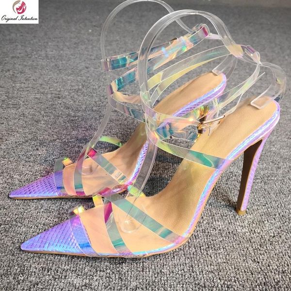 

original intention fashion women sandals open thin high heels summer 2021 shoes woman plus size 4-15 dress, Black