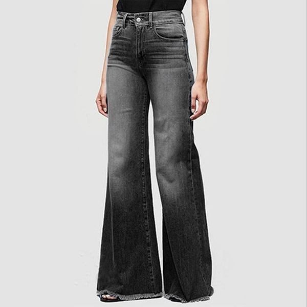 

women's jeans autumn and spring fashion plus size slim slimming flared pants denim trousers female worn out, Blue