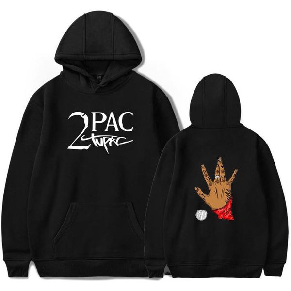 

men's hoodies & sweatshirts hip hop rapper 2pac shakur funny hoodie graphic tracksuit poleron hombre streetwear, Black