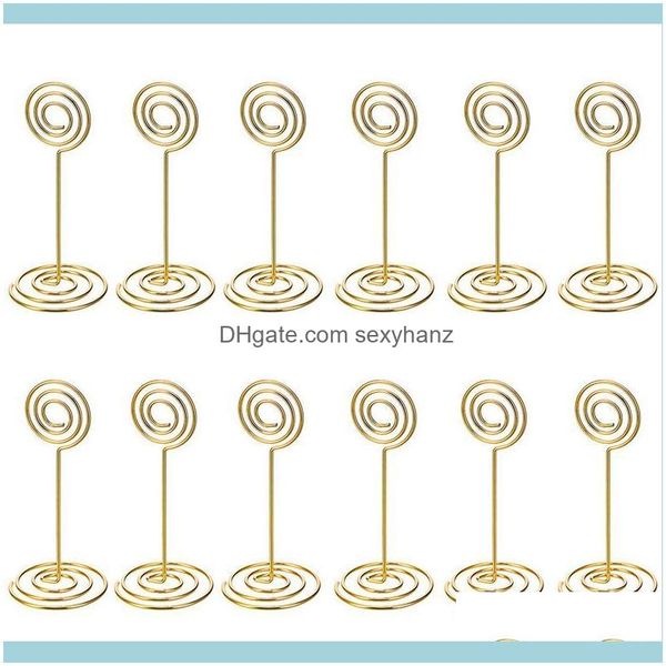 Espositore per imballaggio Jewelrypack Tabella Numero Titolari di carte Po Holder Stand Posiziona fermagli per menu di carta, a forma di cerchio (oro) Sacchetti per gioielli, borse