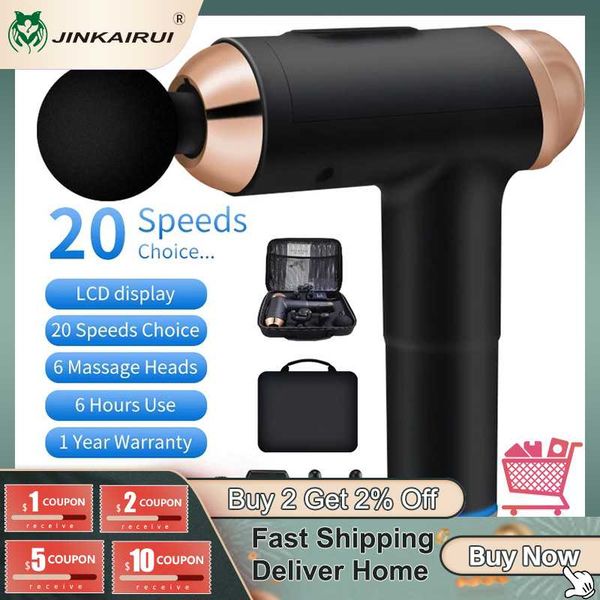 

massage gun heads suitcase lcd display body exercising relaxation slimming shaping relief gift health