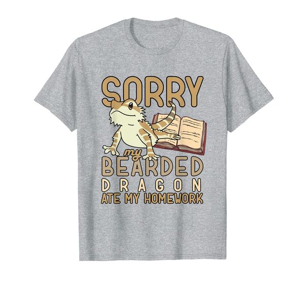 

'Sorry Bearded Dragon Ate My Homework' Dragons Gift Shirt, Mainly pictures