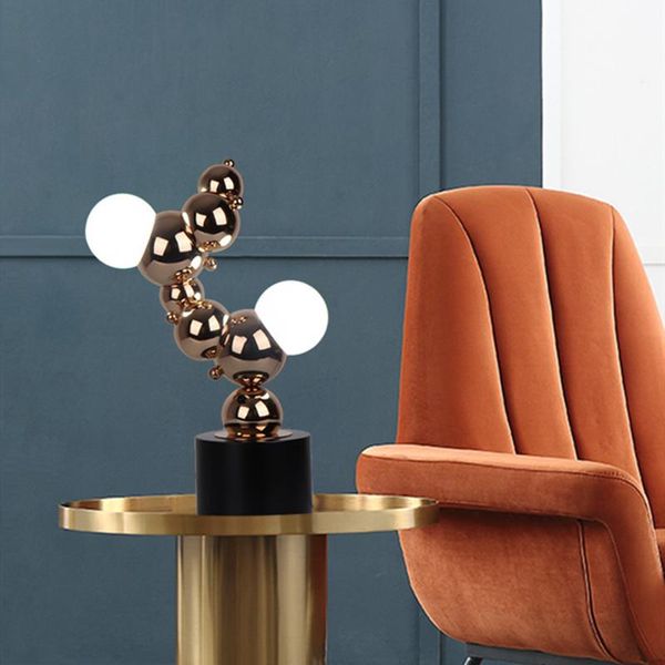 

table lamps nordic style art led lamp stainless steel ball bedroom bedside studio parlor bar decoration lighting