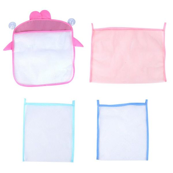 

4pcs toy storage net bag polyester water toys pouch kids bathroom mesh shampoo boxes & bins