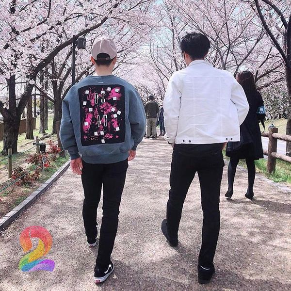 

men's hoodies & sweatshirts cavempt sweatshirt sakura fashion casual round neck pullover oversize ce women's, Black