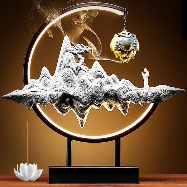 

modern incense burner eletric light mountain smoke fountain budas decorativos figuras living room bd50ib fragrance lamps