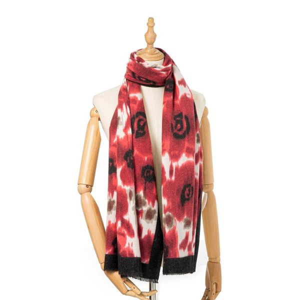 

scarves women tie dyed floral print scarf thick keep warm comfortable soft cotton women's pashmina shawls stoles, Blue;gray