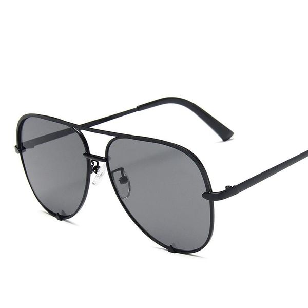 

sunglasses fashion men women big metal frame hd lens uv protect lady sun eyeglasses style trend out door eyewear glasses, White;black