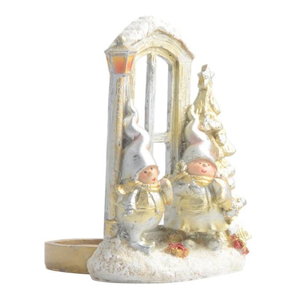 

candle holders 1pc resin christmas light holder decorative deskcandlestick (white)