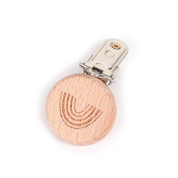 

pacifiers# 1pc rainbow wooden pacifier clip beech wood baby dummy clips diy chain