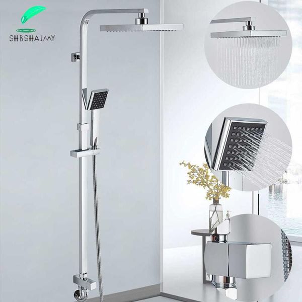 

bathroom faucet chrome rain shower bath set mixer wall mounted bathtub tap sets