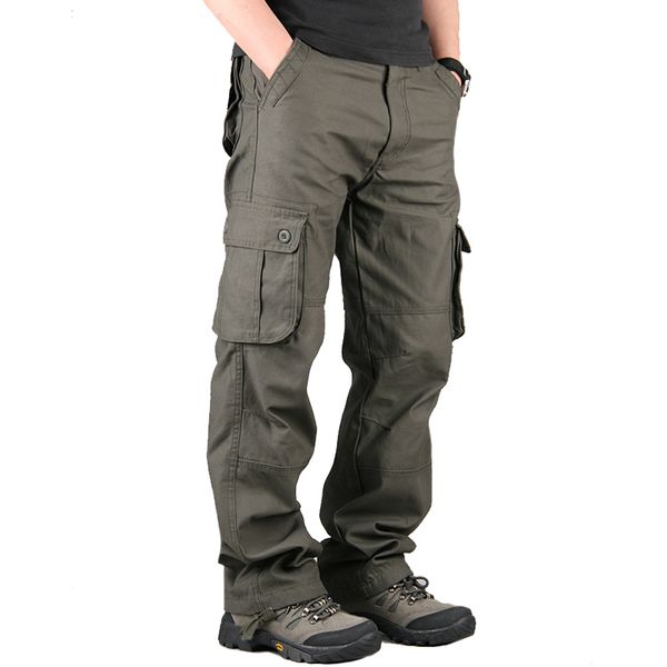 

styles mens cargo pants casual multi pockets military sports pants men joggers streetwear army straight long trousers cargo pants, Black