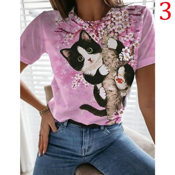 

men's t-shirts women's animal cat 3d printing round neck t-shirt funny short sleeve retro pullover casual fashion 2021, White;black