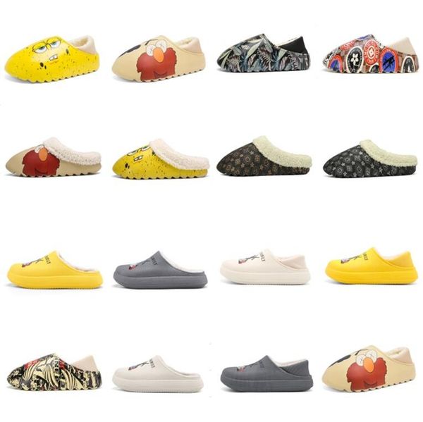 

2021 slrn slipper sandals sandal graffiti desert sand triple resin west slide foam runner sesame street pattern pure core keep warm in autum, Black