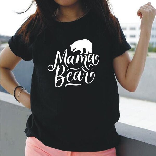 

women's t-shirt funny shirt tee femme hipster harajuku t women mama bear print tshirt short sleeve casual camisas mujer, White