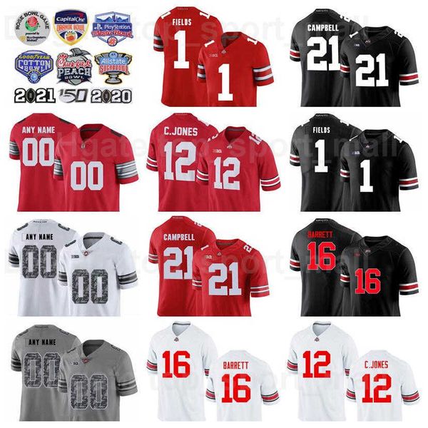 

ncaa college ohio state buckeyes 12 cardale jones jersey football 47 aj hawk 21 parris campbell 1 braxton miller 16 jt barrett 25 mike weber, Black