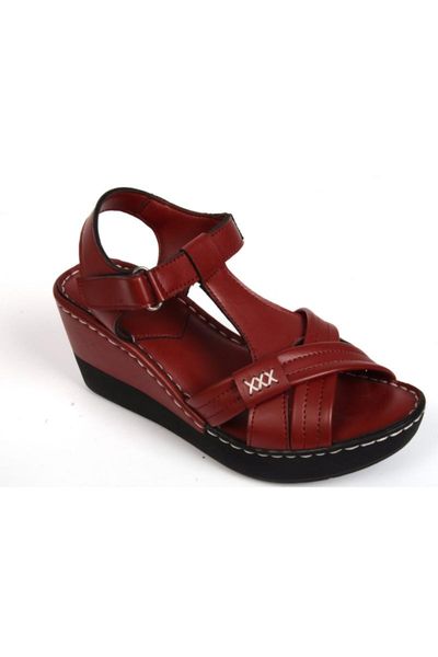 

sandals women's wedges burgundy leather, Black