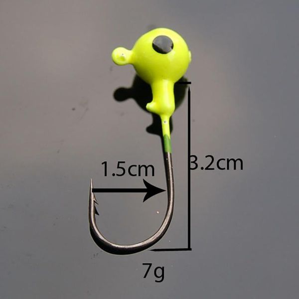 

10pcs/set fishing hook colorful lead round jig head lures bait tackle hooks for sea river lake