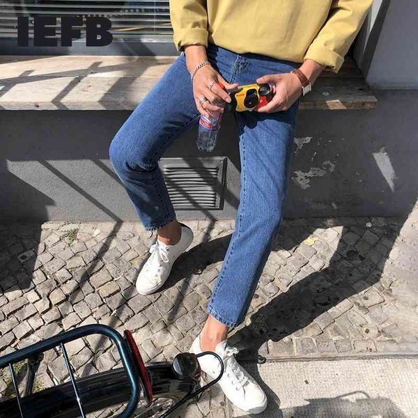 IEFB Herren Frühling Blue Jeans Koreanische Lose Trend Knöchellange Gerade Hosen Trendy Slim Fit Leggings Hosen 9Y5900 210524