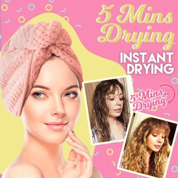 

magic instant dry hair towel fast drying absorbent hat cap girl's wrapped bathing caps shower