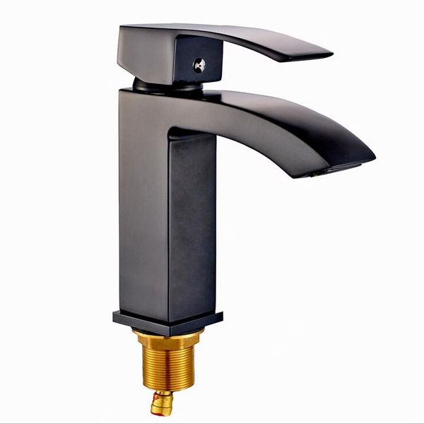 

bathroom sink faucets l16085 deck mounted black color and cold water brass basin faucet