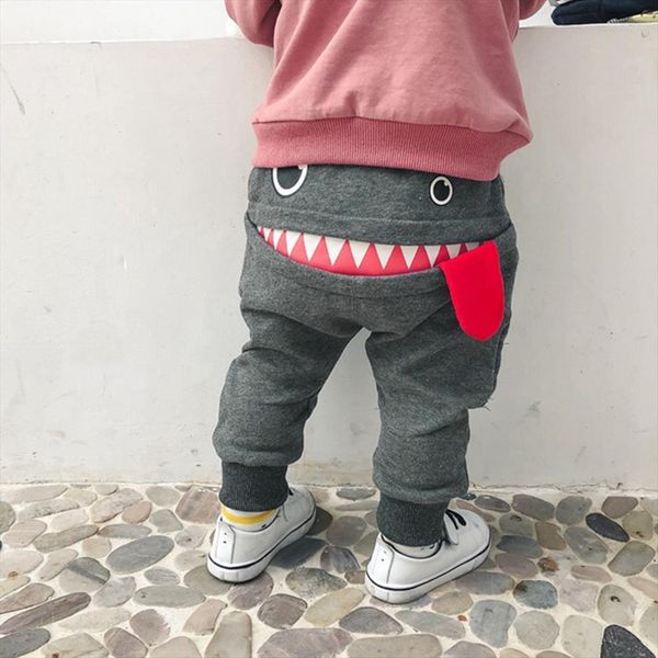

children clothes boy pants toddler kids girls harem lovely cute casual big mouth tongue cartoon panty, Blue