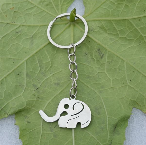 

long nose elephant keychain cute wild animal proboscis charm safari gift jewelry for women and girls 12 pieces, Silver