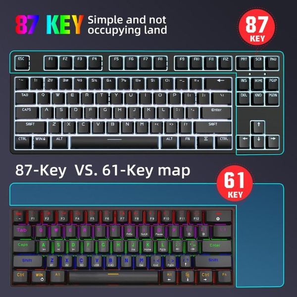 

keyboards high sensitivity fine workmanship 87 keys gaming mechanical keyboard