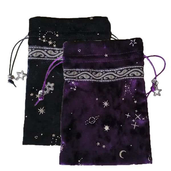 

creative starry sky storage bag velvet dustproof drawstring portable jewelry and cosmetics bags