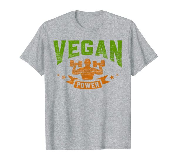 

vegan power workout vegetarian day gift t-shirt, White;black
