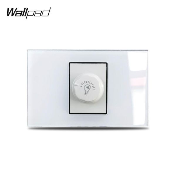 

smart home control au us dimmer light switch wallpad l3 crystal white glass frame 118*75mm on off brightness rotary 3m