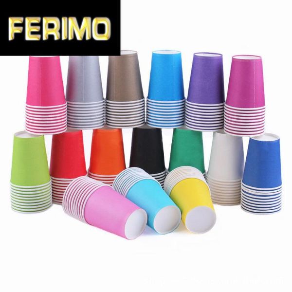 

20pcs pure colour party disposable cups diy decoration baby shower kids birthday wedding picnic paper supplies dinnerware