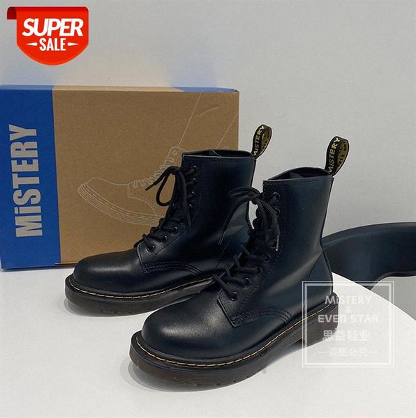 

leather martin boots women's single british style short soft children's trendy ins retro #w18y