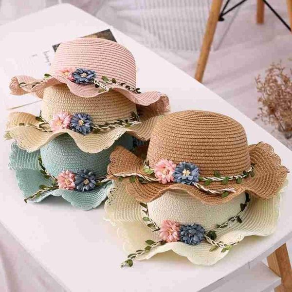 

caps & hats girls summer sun hat with handbag female baby matching bag korean for kids shade flower pot beach, Yellow