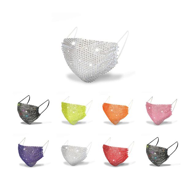 

designer face mask fashion comfortable face masks female mask with drill mask sun protection masks summer decoration rhinestone facemask