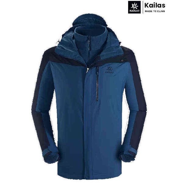 

kailas outdoor warm mountaineering clothes men's women's windproof waterproof thickened high-level fleece three in one jacket, Black;brown