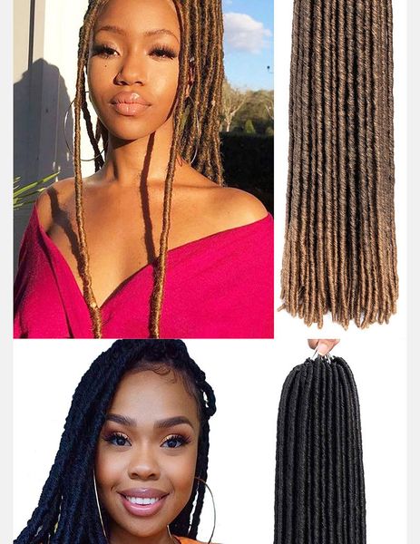 Bulbos de cabelo Trança Africana Ombre Cor Curly Tranças 20 polegadas Crochet Dreadlocks Extensões Wave Penteado Mulheres Homens