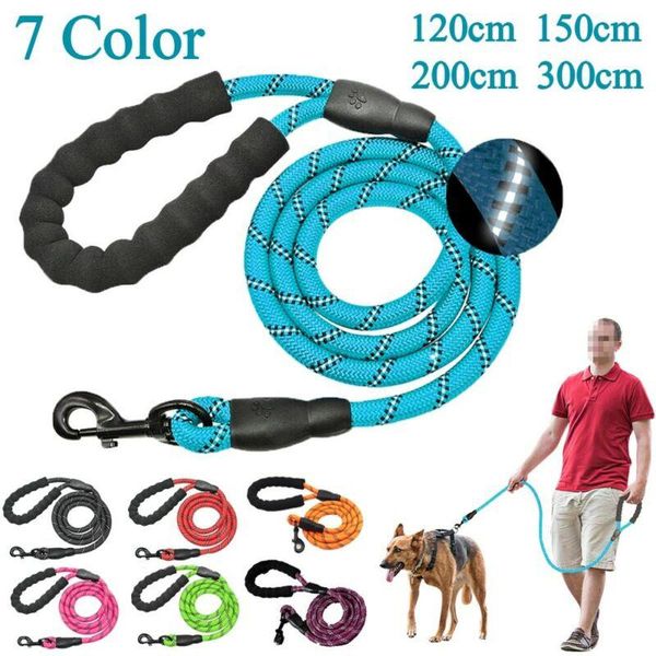 

dog collars & leashes reflective durable large leash training running rope medium big collar strong lead for labrador rottweiler