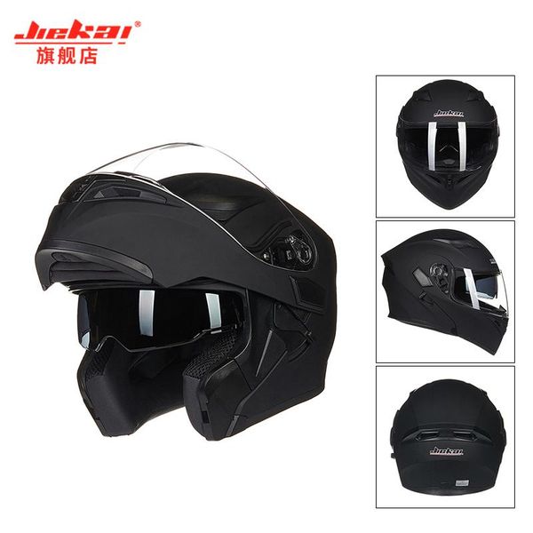 

cool dual-lens interior visor modular flip helmet capacetes men's knight motorcycle racing off-road moto dot helmets