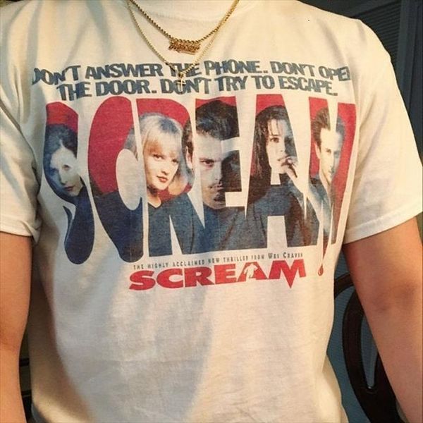 

sunfiz hjn scream movie shirt. men ghostface horror skeet ulrich loomis comfortable shirt,casual short sleeve tee, White;black