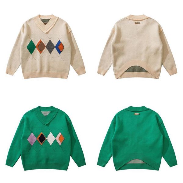 

men's sweaters 22ss style rhombus knitting ader error sweater men women eu size 100% cotton pullover fashion autumn winter techwear, White;black