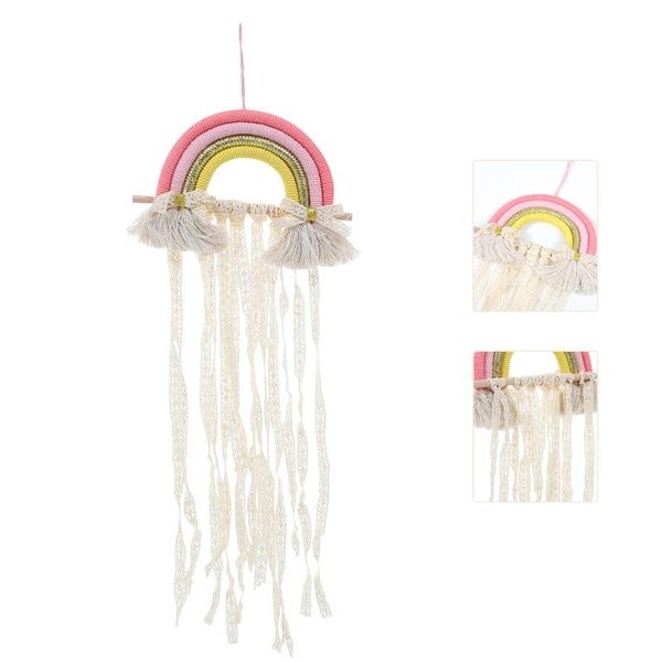 

hooks & rails 1pc delicate rainbow decor pendant woven hair clip storage rack