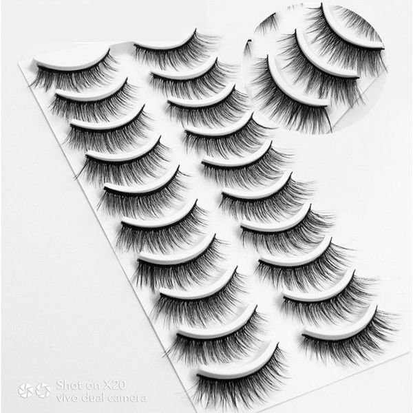 

false eyelashes 10 pairs of 3d handmade natural thick daily makeup cross deep eyes